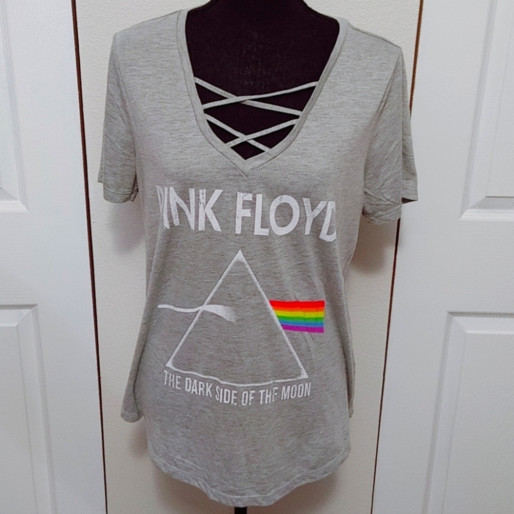 Pink Floyd Criss Cross V Neck Tee